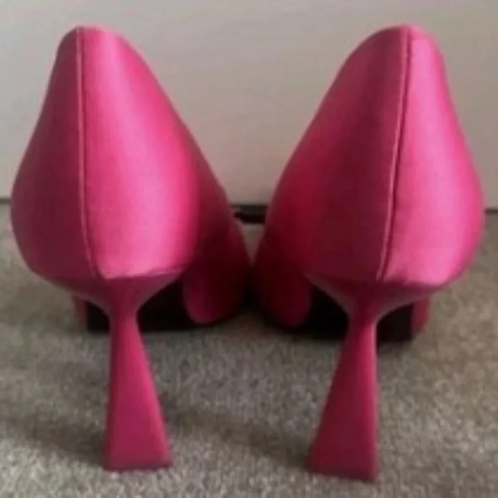 Zara Satin pink heels k650 SIZE USA10/EU 41 3200/010/050